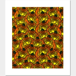 Halloween Pumpkin Pattern Posters and Art